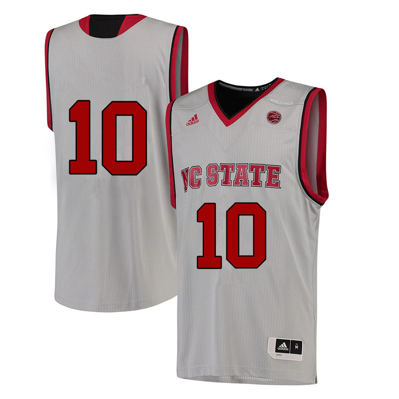 Men #10 Nate McMillan NC State Wolfpack College Basketball Jerseys-White - Click Image to Close